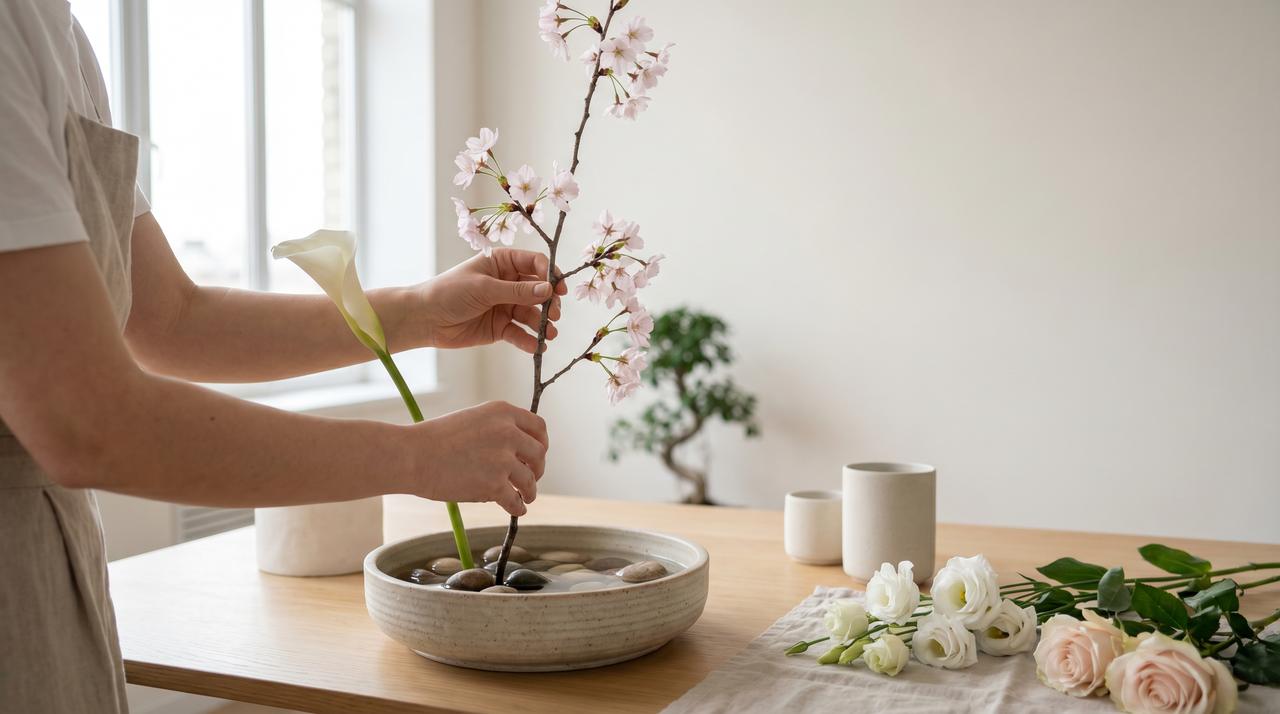 香蕉视频插花艺术视频教程 – 东方花道视频演示，www.eukepi.cn